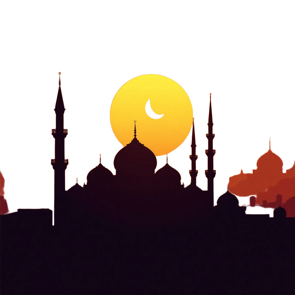 Moonlit Mosque Silhouette